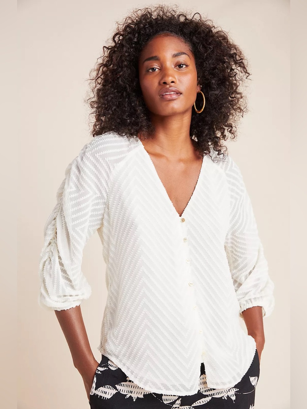 Dolan Left Coast Amy Shirred Blouse